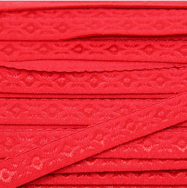 Elastisches Schrägband JACQUARD 12mm rot